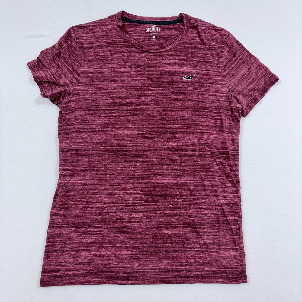 Hollister Must-Have Collection men crew neck Cotton t-shirt red heathered Sz S